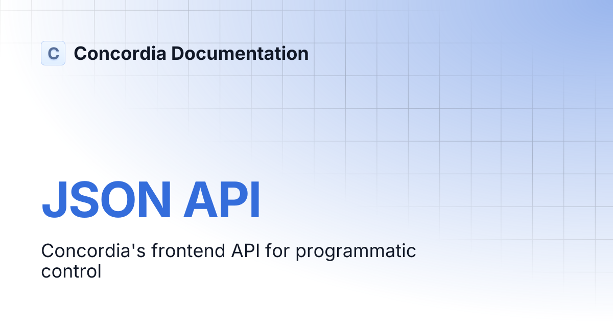 JSON API | Concordia Documentation